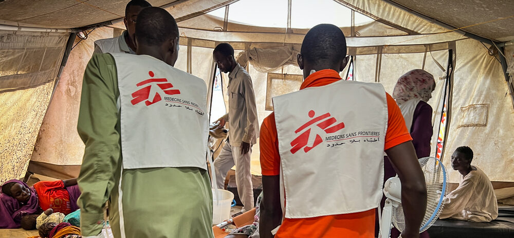 A group of wounded people in Adré Hospital being treated by MSF and Ministry of Health teams in Chad.